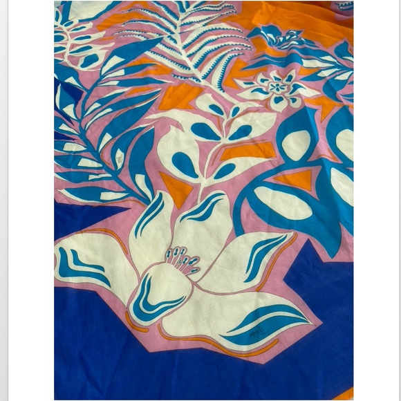 EMILIO PUCCI SAMOA AZURE COTTON-VOILE PAREO NWTS! - Picture 11 of 16